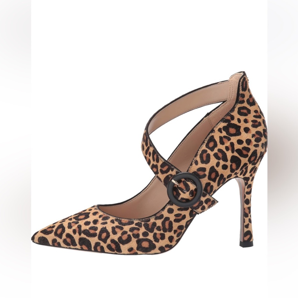 Sam Edelman Hinda Leopard Print Calf Hair Pointed Toe Pump Heels - Size 8 - Picture 7 of 12